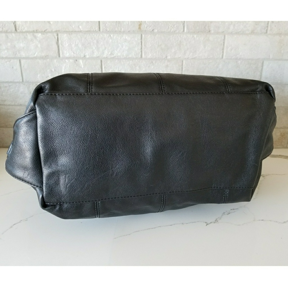 NWT Large black faux leather satchel - Picture 3 of 6